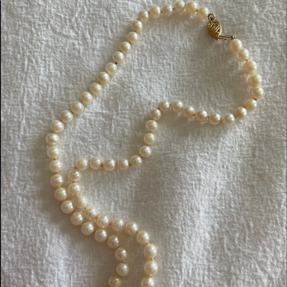 Vintage real pearl 14k necklace